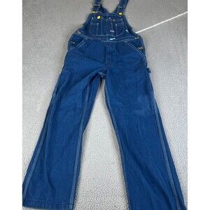 Big Smith Bib Overalls Men 32x32 Denim Cotton Zip Fly Workwear Pocket Streetwear